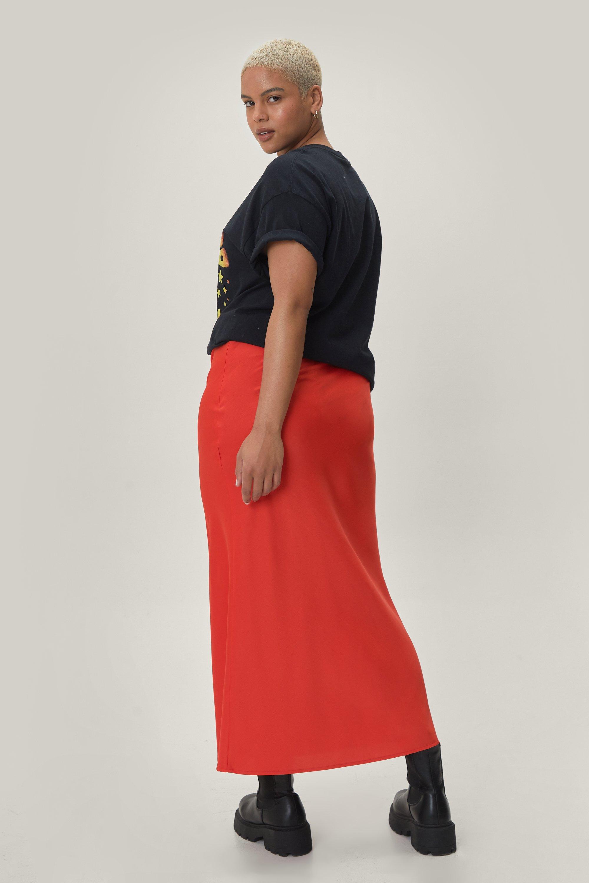 Nasty gal outlet red midi skirt